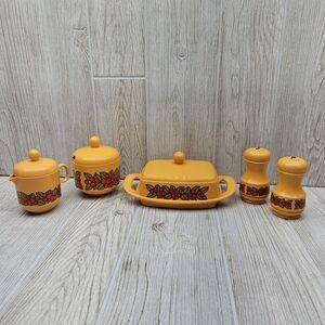 Vintage 70's Emsa Lot MCM Retro Mod Cream Sugar Butter Salt Pepper W. Germany